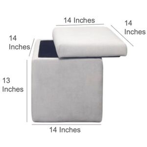 Square Storage Ottoman, Grey